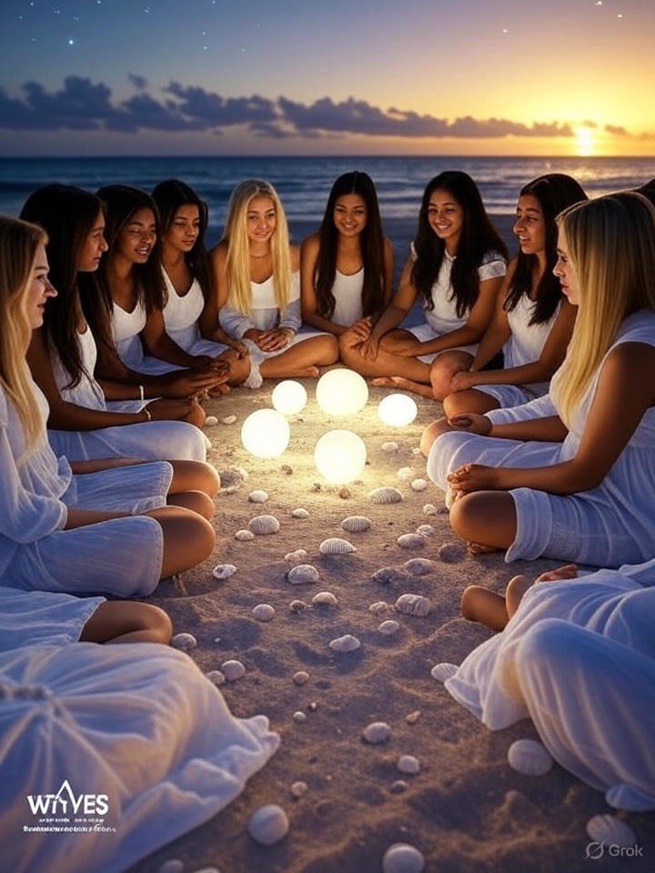 Women sitting on the beach enjoying the ocean view. - Abigail Mind Body Soul
